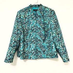 Kasper Women's Metallic Multicolor Open Jacket with Mandarin Collar Women's 18W